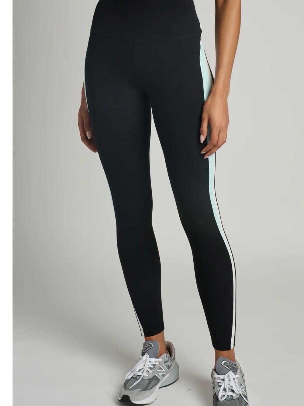 Splits59 Emerson Airweight Black Leggings with Mint Side Panels